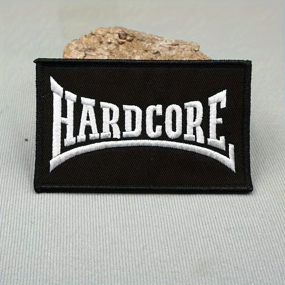 

Black Hardcore Embroidered Patch - Rectangular Badge For Backpacks, Clothes & Hats With