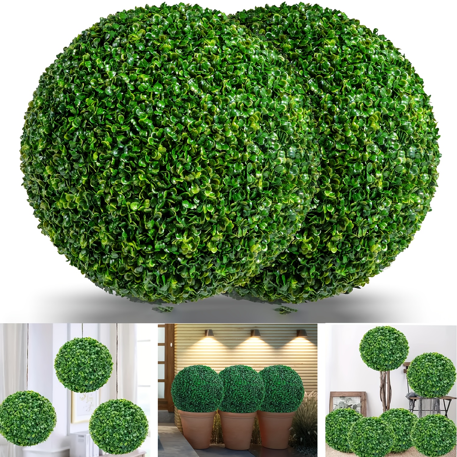 

Artificial Boxwood Topiary Ball 18.9/14.96 Inch - Plant Decorative Sphere For Home, Garden, Wedding | Spring Hanging Decor, Valentine's Day & More