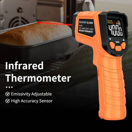 handheld digital infrared thermometer gun non contact laser temperature metergun temperature tester instruments pyrometer professional thermometer kitchen temperature tools emisivity adjustability industrial thermometry handheld device pyrometer tool