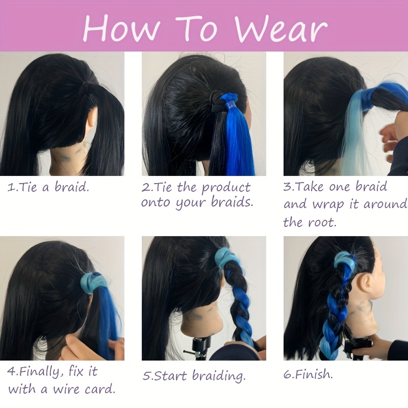 2pcs set 26 inch 66cm colorful ponytail hair extensions 