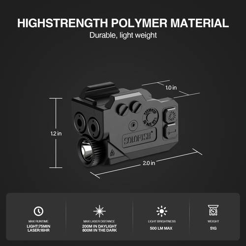500lm flashlight green purple green laser sight fit picatinny rail pistol rechargeable dual laser beam for