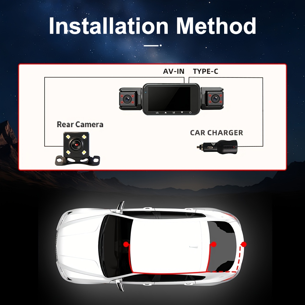 [FOXGOD] High-quality Vehicle Black Box with 5G Wifi, 4 Cahnnels& 2 Cahnnels FHD 1080P Dash Cam, 8 IR Lights, WDR, Car Driving Recorder with Multi-functional Rear Camera, Parking Monitor, G-sensor, Loop Recording, No Card/32g Card Optional