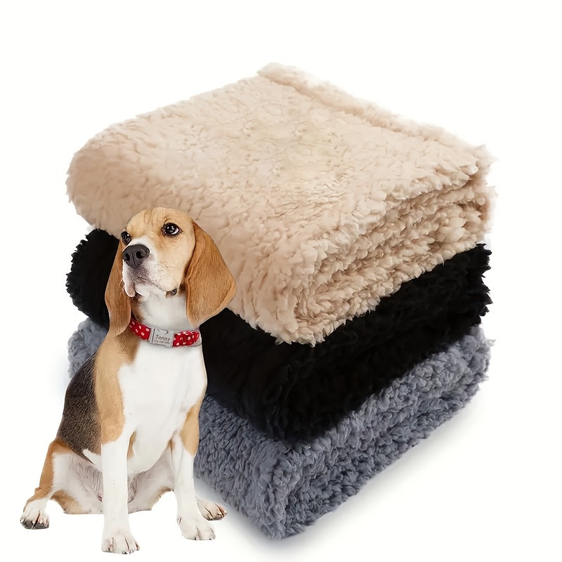 

1 Pack 3 Calming Blankets Fluffy Premium Fleece Pet Blanket Soft Sherpa Throw For Dog Puppy Cat /black/grey