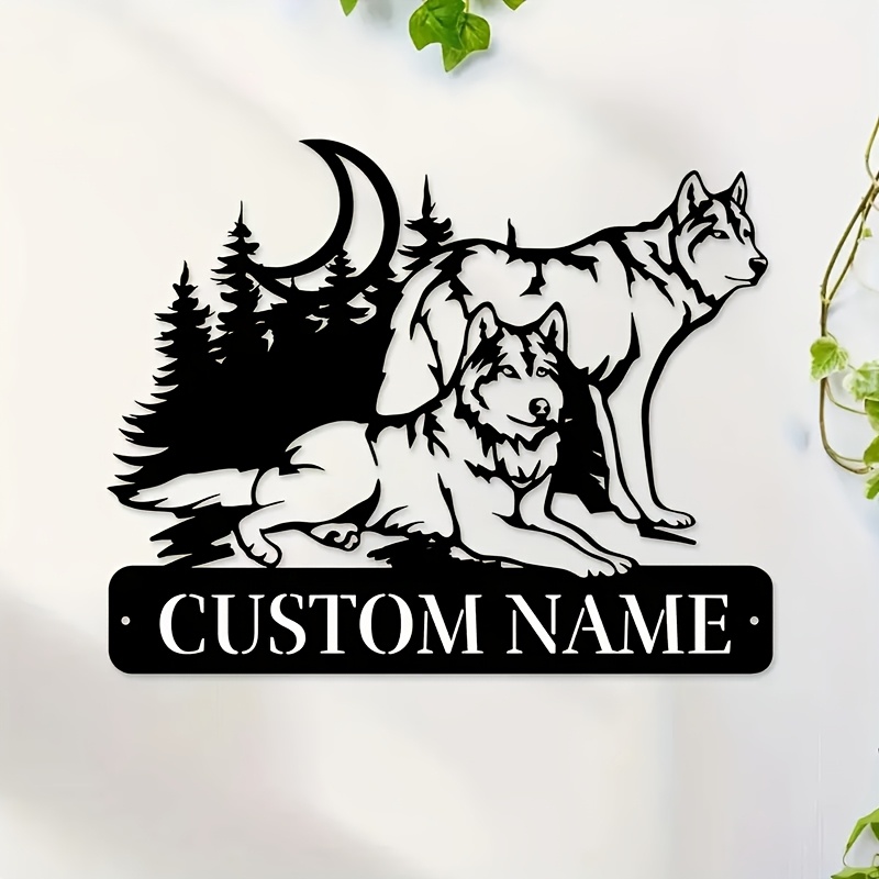 

Personalized Wolf Family Metal Sign, Art , Custom Name, Indoor/outdoor Wall Decor, Housewarming Gift, No Power Needed