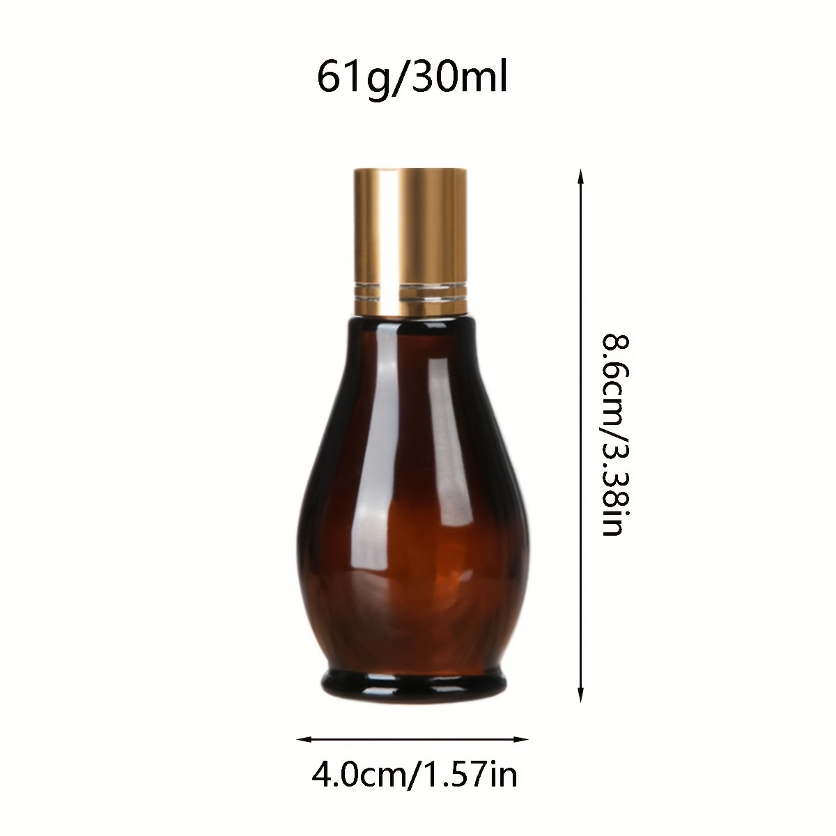 1pc Amber Glass Bottle, Roller Bottle With Stainless Steel Roller Ball And , Empty Liquid Container Jar (10ml 20ml 30ml)