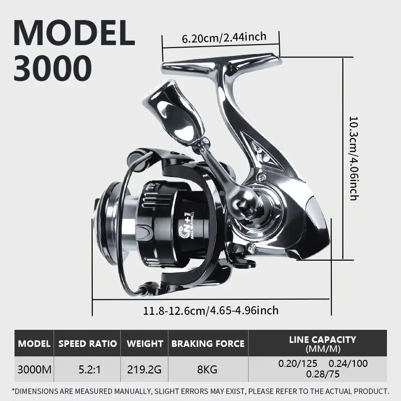 auto reverse fishing reel Spinning for Freshwater Saltwater Fishing, Anti- with Front-Adjustable Drag, 5.2:1 Gear Ratio, 3 Ball Bearings (GF1000) : Sports & Outdoors 1 gear ratio that allows you to get slack out of your line quickly and make the most of every nibble Semi-Automatic Fly Reel with Adjustable