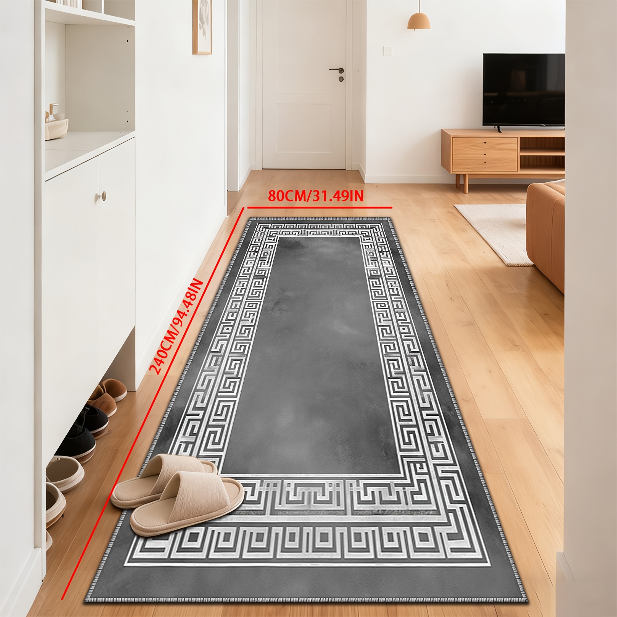 TEMU []1pc, A Minimalist Indoor Living Room Decorative Runner In New Chinese Style, Suitable For Spring Sunrooms, , And Cloakrooms As A Foot Mat,