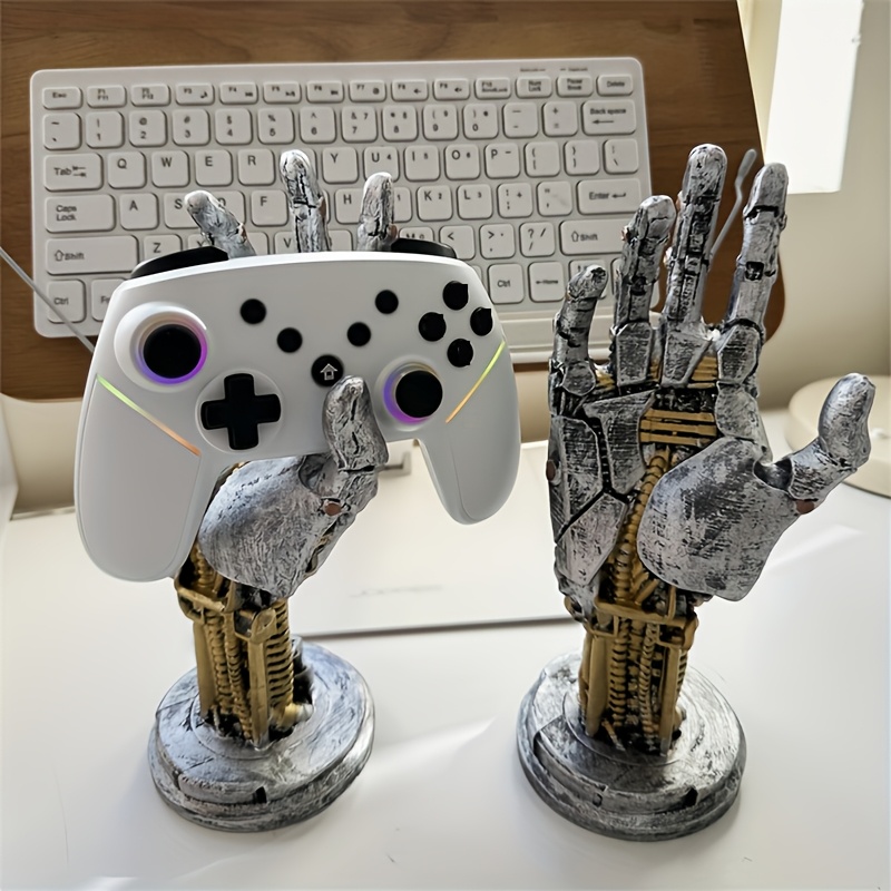 1pc cyberpunk 3d printed handle multifunctional desktop storage for game controllers mobile phones etc   mechanical style decoration   home and office