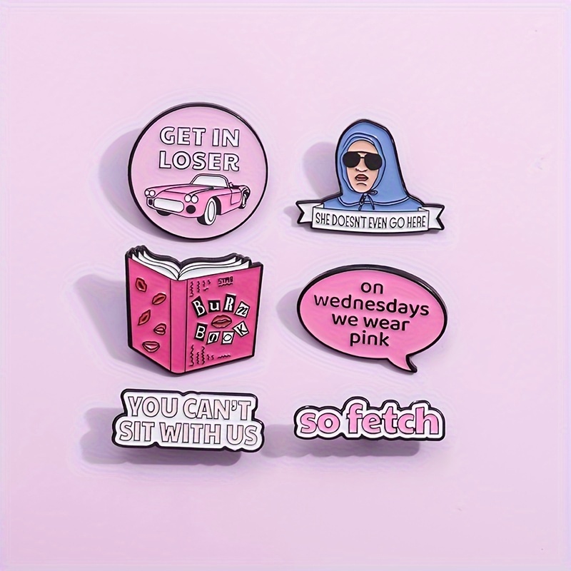 

6 Pieces Cute Cartoon Creative Enamel Drip Oil Pin Brooch Lapel Badge " She Even " Movie Cartoon Metal Pin Women's Gift