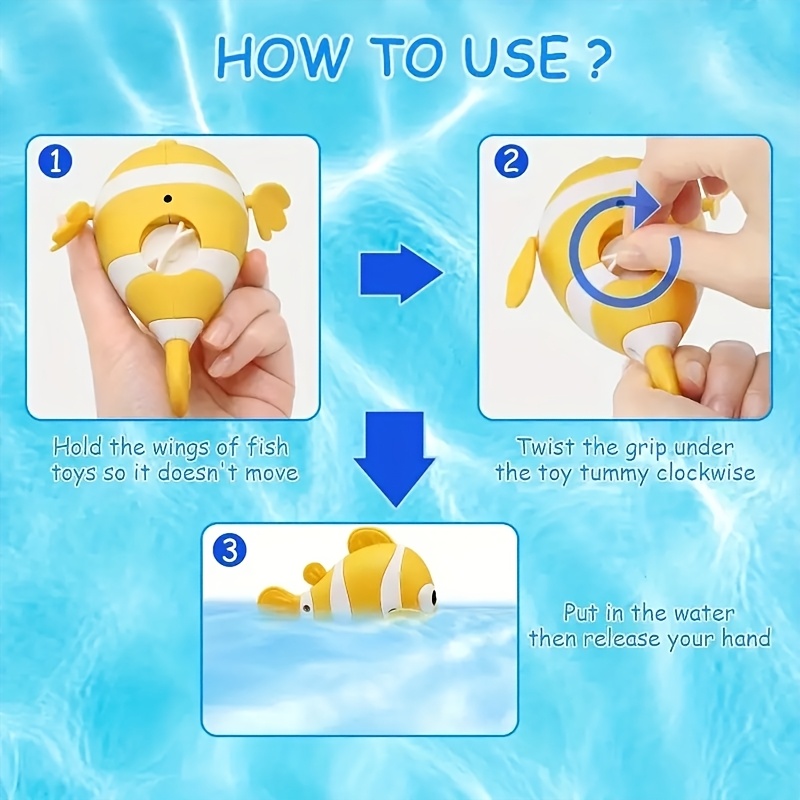 Floating Clown Fish Bath Toy Durable ABS Pool Toy for Kids