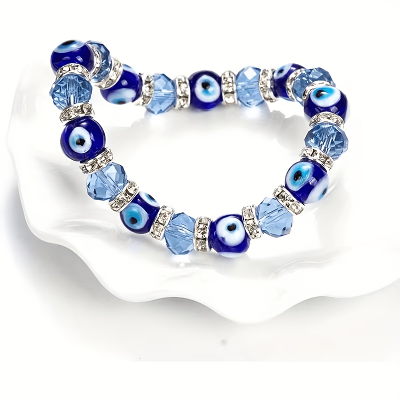 TEMU Bracelet à perles Œil du mal ; Bracelet à perles de verre ; Bijoux pour femme