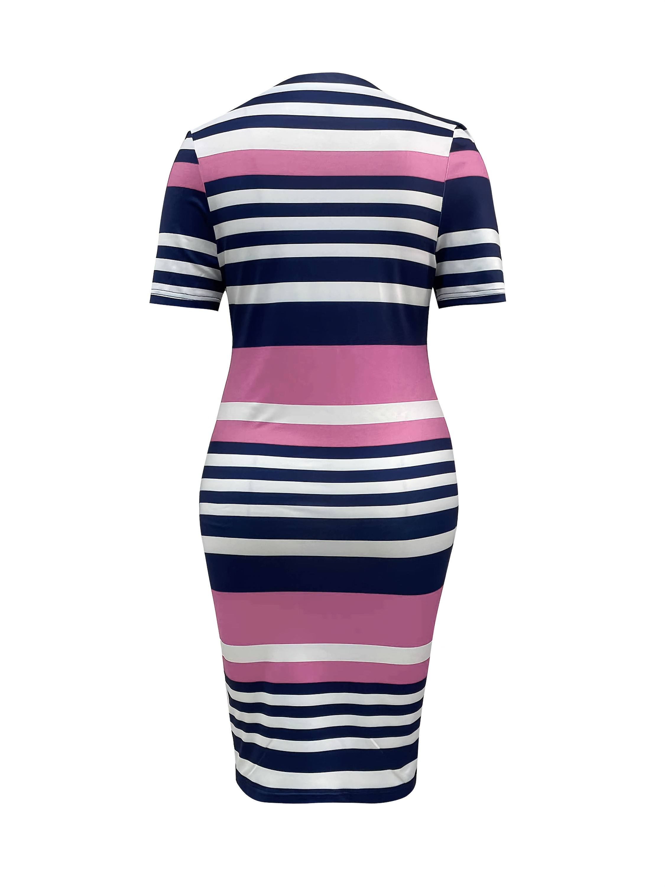 womens summer casual striped bodycon dress red white navy - Temu Brazil