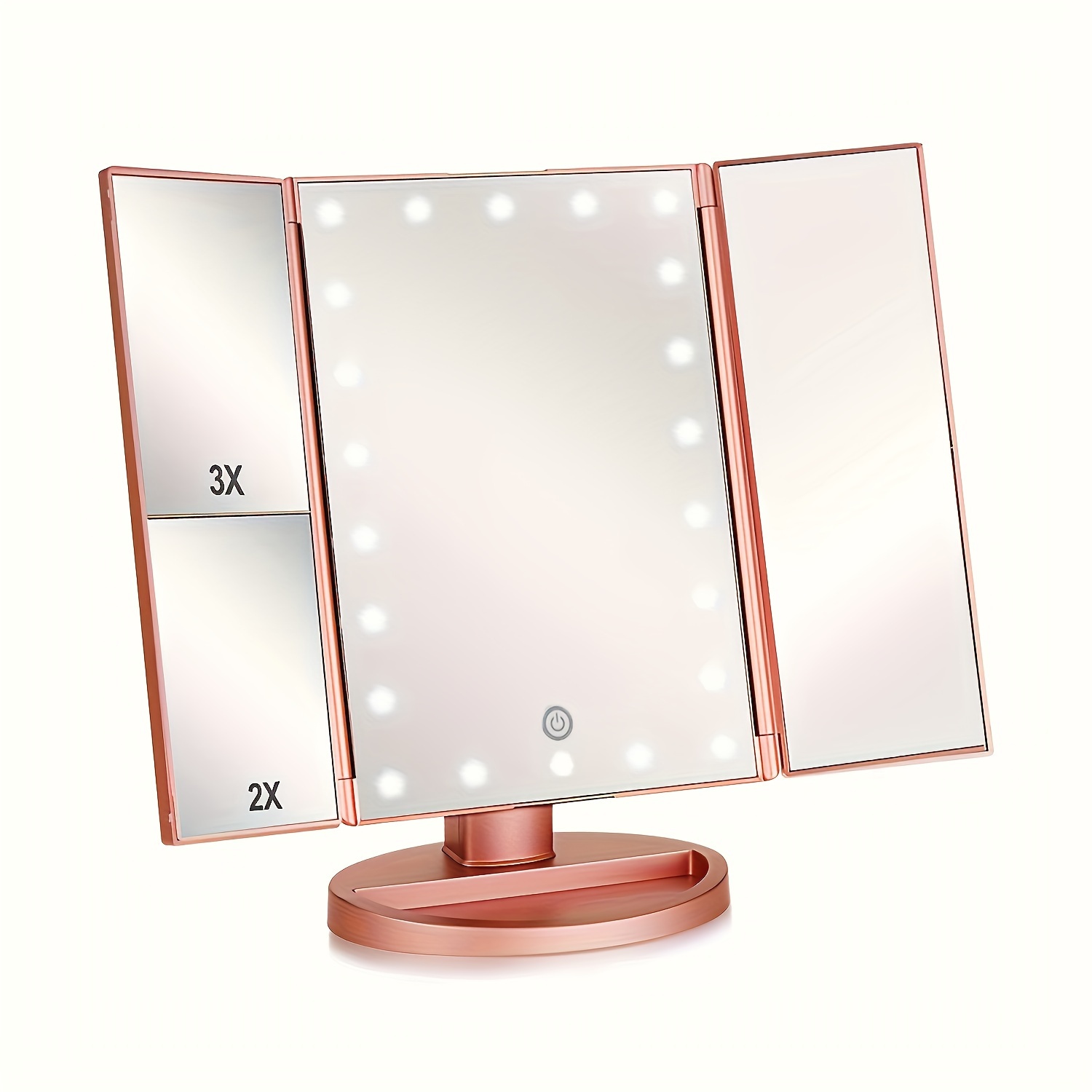 Countertop magnifying clearance mirror with light