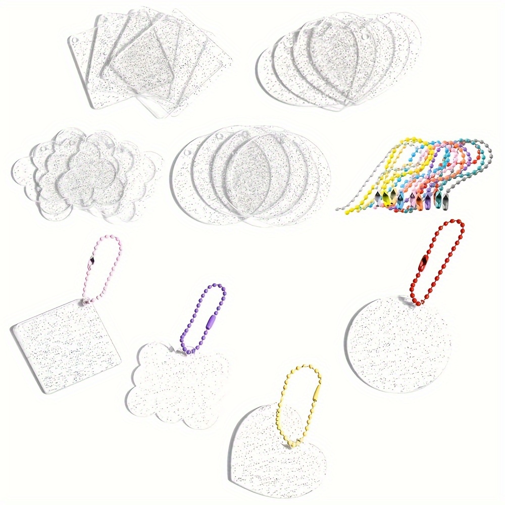 

Set Of 40 Acrylic Transparent Circle Discs, 20pcs Of Acrylic Blanks- 4 Styles Bulk & 20pcs Of Colorful Chain Bulk For Keychain Diy Crafting Vinyl Projects