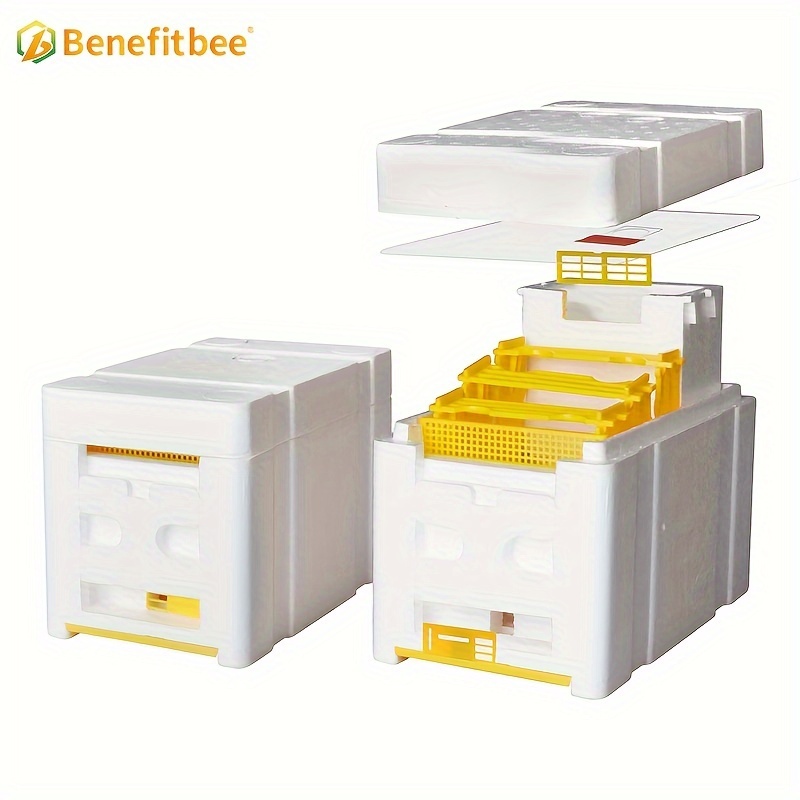 

Benefitbee Mini Queen Mating Nuc Box Set - Foam Beekeeping Hive With Frame & Excluder, Ideal For Spring To Autumn Queen Breeding