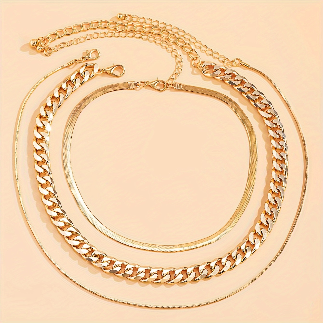Paquete de 2 cadenas grandes y gruesas de oro para hombres, collar de  cadena de oro de plástico falso de 32 pulgadas, estilo punk de los años 80  y 90