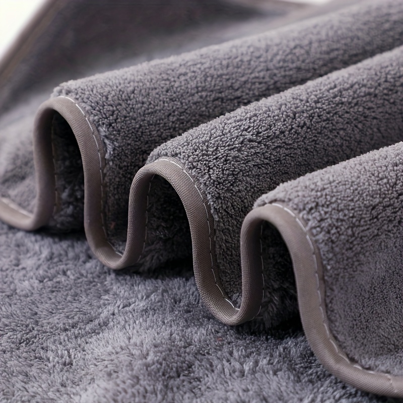 MIANDUDU 10pcs Luxury Microfiber Towel Set - Quick-Dry, Large Bath & Hand Towels (16.5"x27.5"/42x70cm) with Red Border & Golden Crown Logo