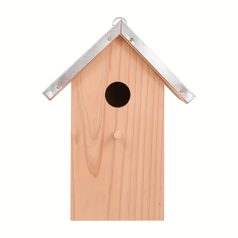 Image of Outdoor Wooden Birdhouse, Wooden Robin Birdhouse With Pillars, Bluebird Birdhouse, Birdhouse, Hanging Birdhouse, Countryside-style Cottage.