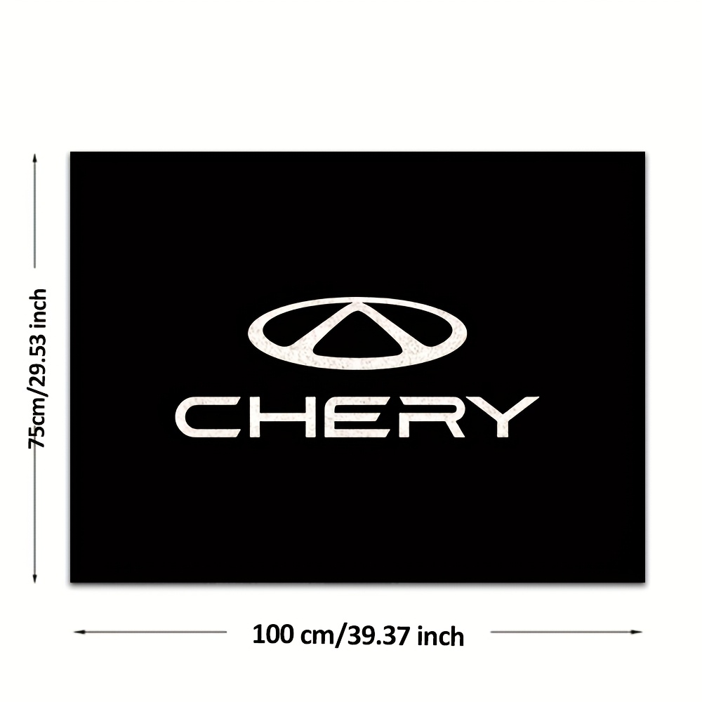 TEMU Heavy-duty Black Suv/cargo Liner Suitable For Chery Logo Cars, Featuring A White Emblem, Easy To Clean Automotive Accessory, Compatible With