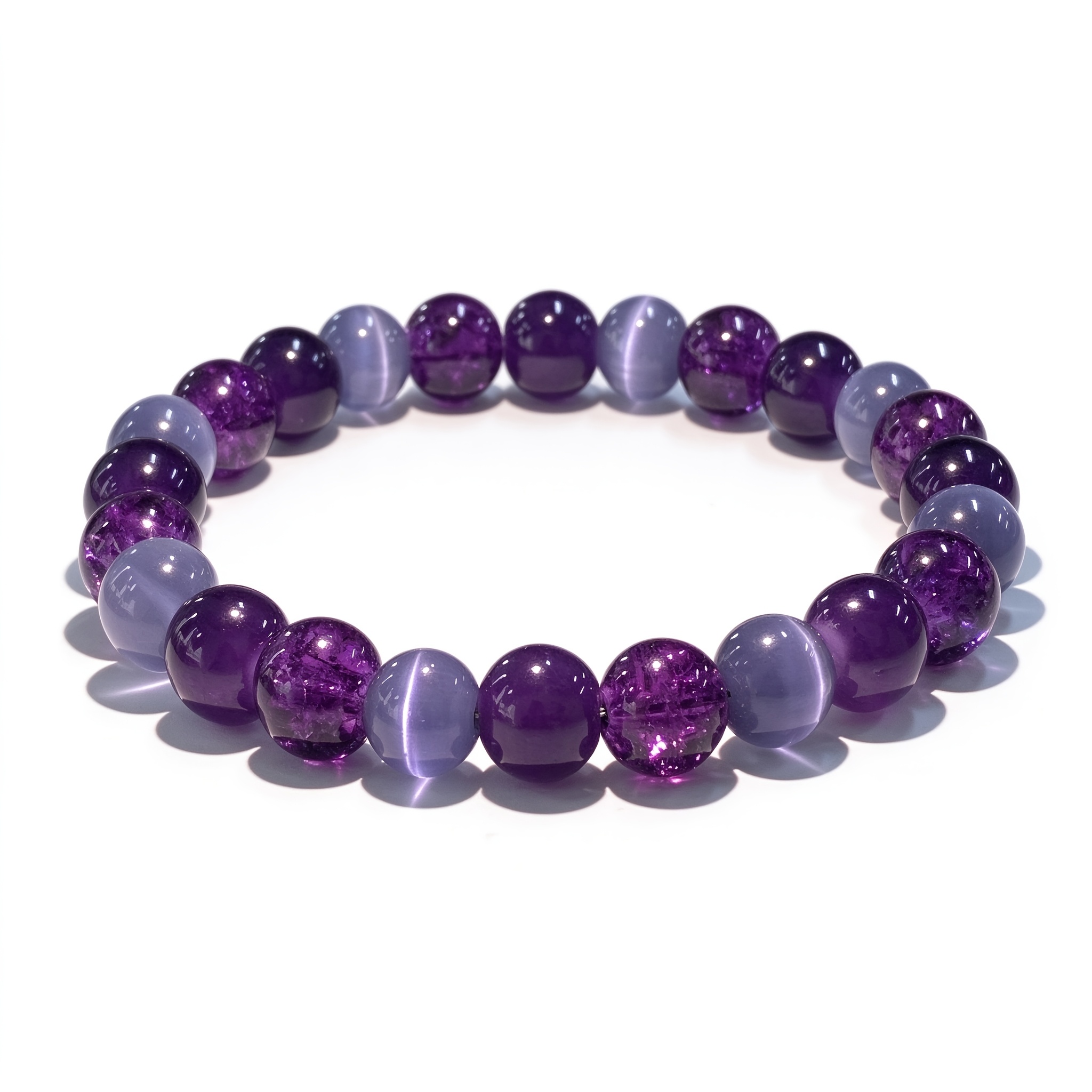 Women's Dreamy Faux Amethyst & Purple Cat's Eye Bracelet