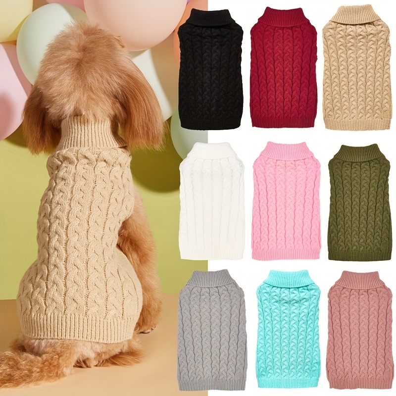 cross border   leg casual elastic solid color multi style full twist knit comfortable teddy bichon dog sweater 0