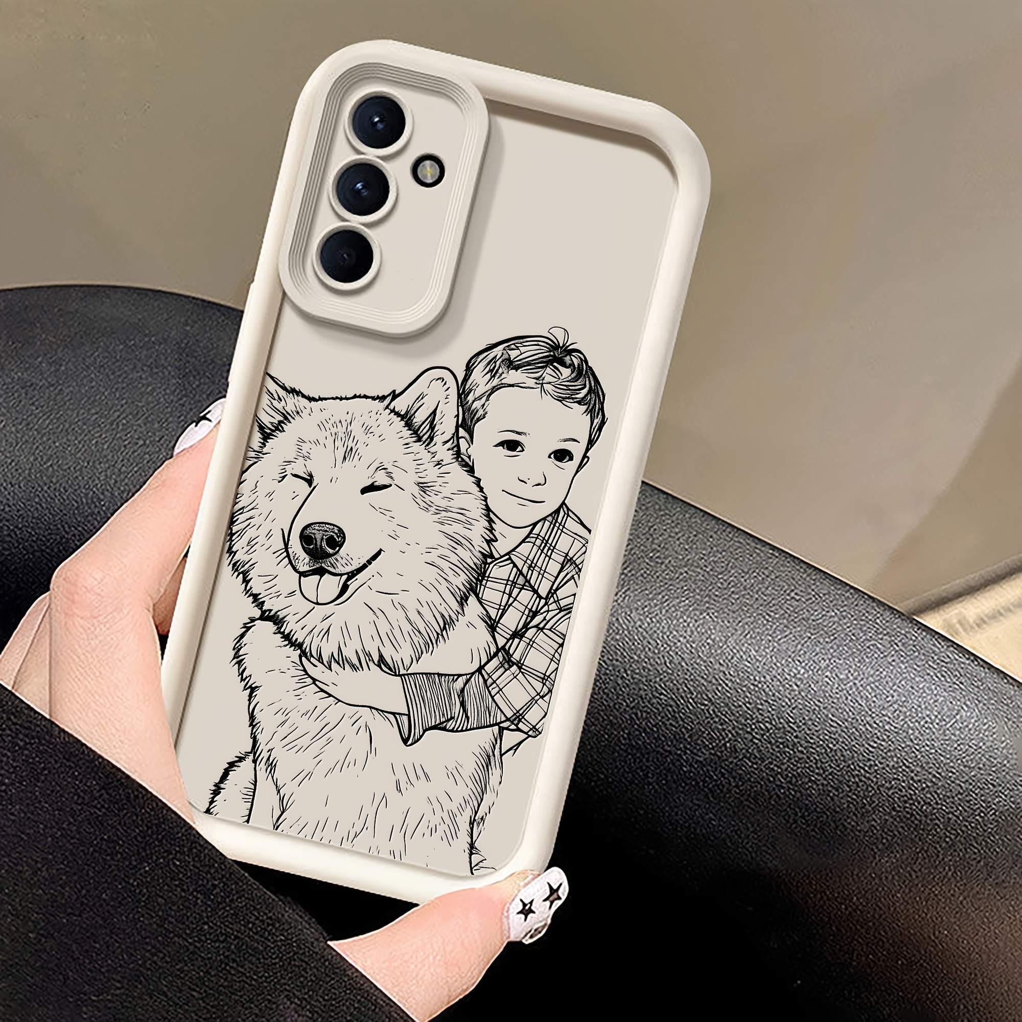 TEMU Phone Case: Personalized Tpu Hand Family Couple Personal Portrait Etcimage Design Custom Phone Case Compatible With Galaxy S25 S24 S23 S22 S21