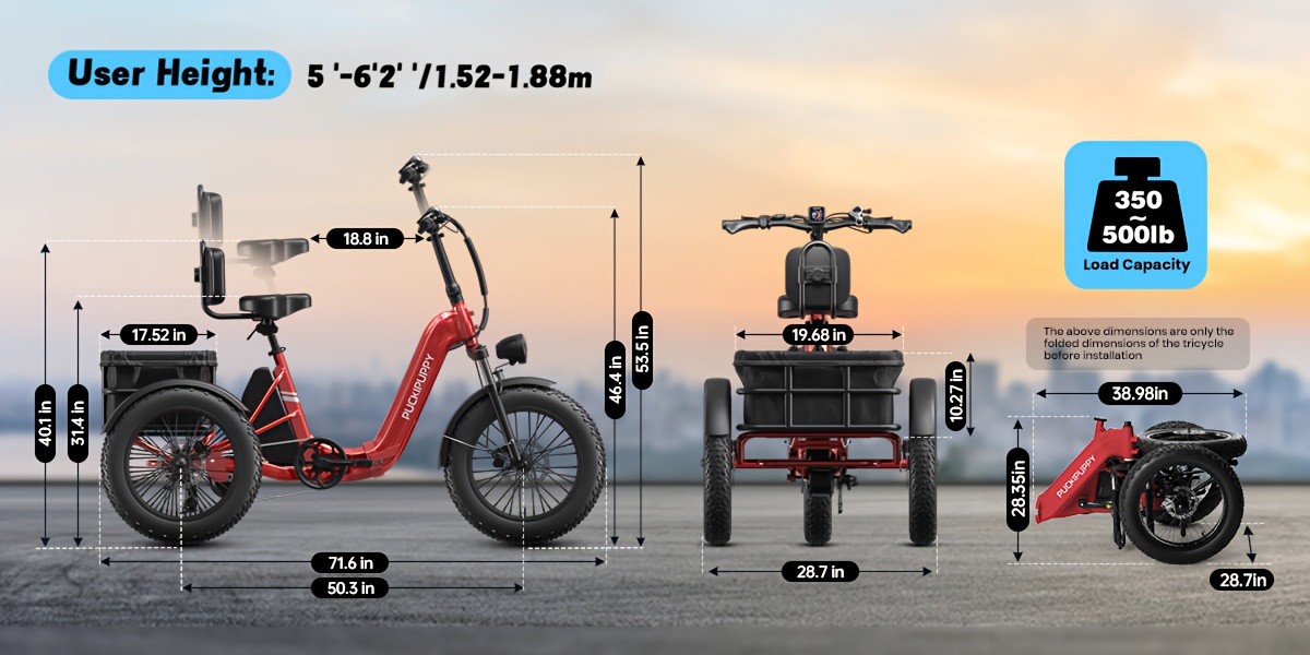 for adult rear high power brushless motor 19mph commuter e bike 48v 18ah cells battery pickup class 500 lb load   with 20 tire and large basket 60 miles range for city and   halloween gift   Product details 8