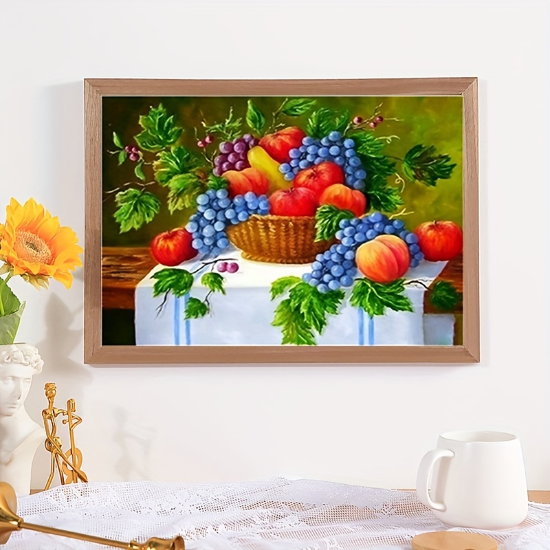 

1pc Diy Fruit Pattern Artificial Diamond Art Painting Kit, Mosaic Decoration Craft Wall Art, Home Decor, 30cm X 40cm Frameless 5d Diamond Art Painting Kit For Adults Beginners