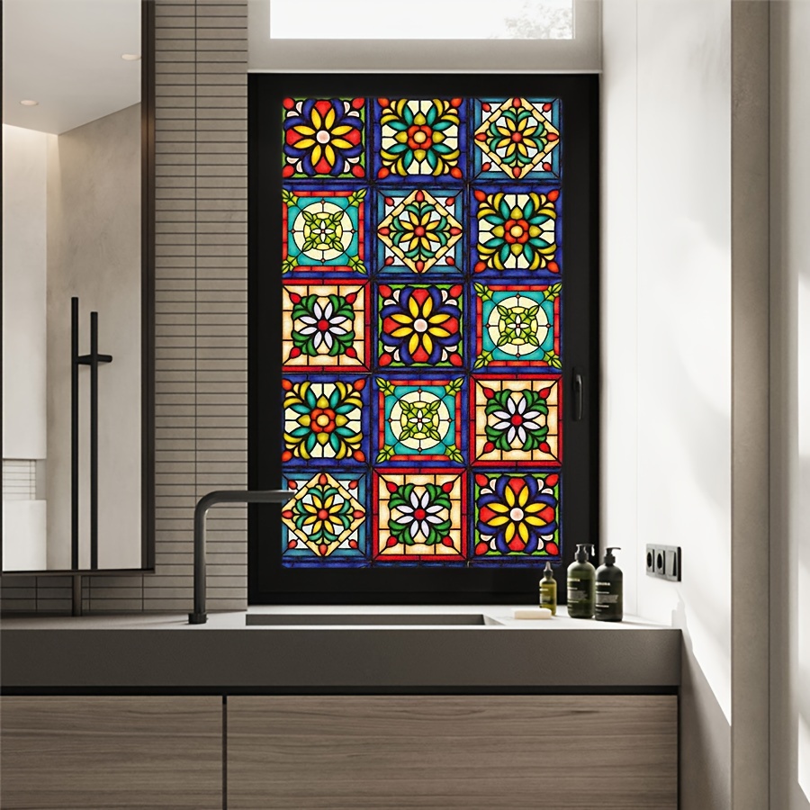  Pegatinas decorativas de vinilo opaco no adhesivo para puertas  de cristal, para ventanas de cristal, para puertas de baño : Hogar y Cocina