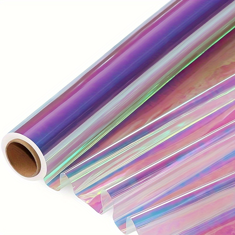 

1 Roll, Iridescent Cellophane Wrap For Gift Baskets Halloween Wrapping Paper Holographic Cellophane Wrap Roll For Gift Floral Bouquet Halloween Christmas Wrapping (32in X 50 Ft/80cm*15m)