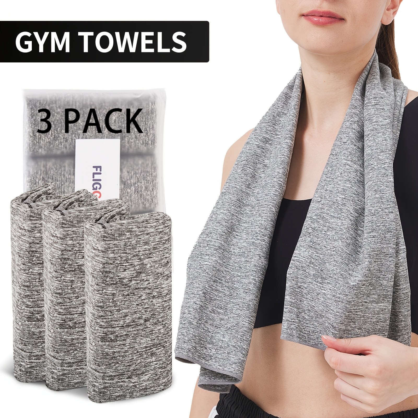 

Pack Of 3 Microfiber Fitness Towels, Yoga Towels, Fitness Towels For Exercise, Sweat Towels, Exercise Towels For Sweating In