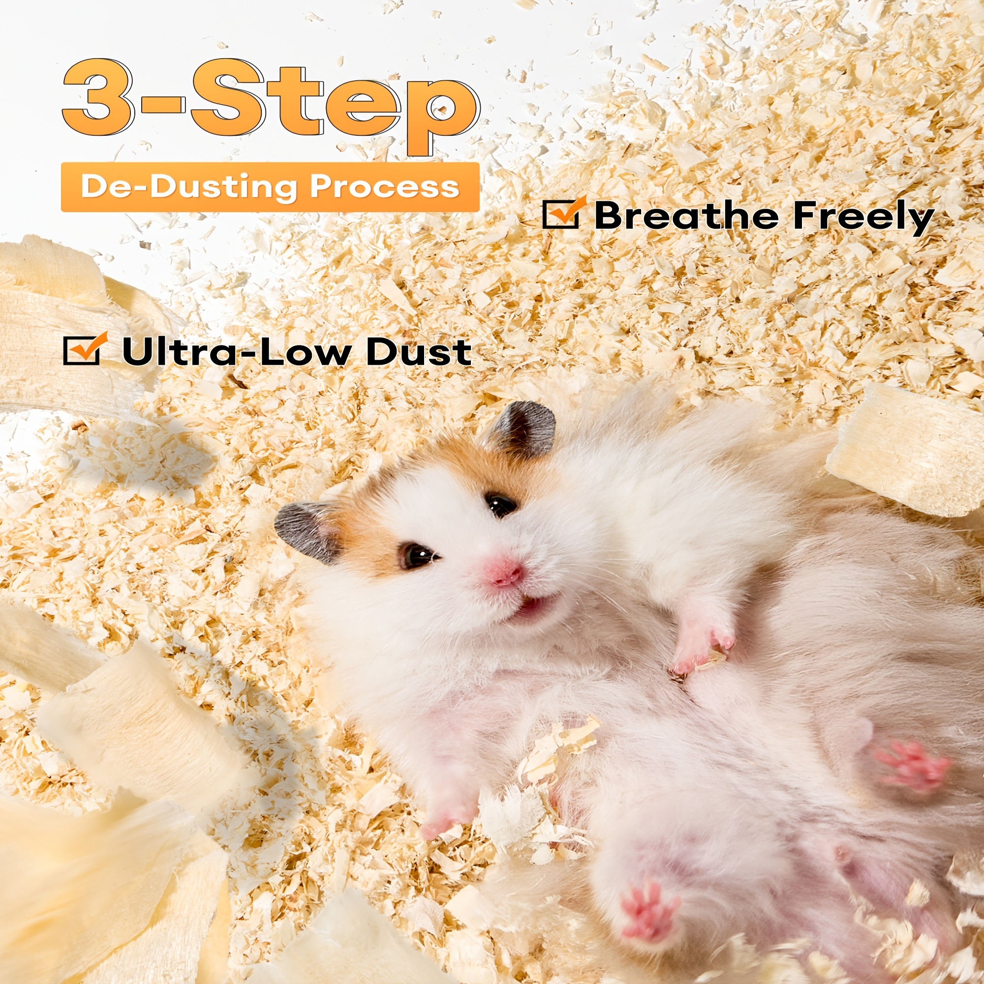 BUCATSTATE 35/70L Aspen Bedding, 100% Hamster Bedding Odor Control, Low-Dust Small Animal Bedding for Guinea Pigs, Gerbils, Syrian Hamsters, Chinchillas, Snakes And Lizards