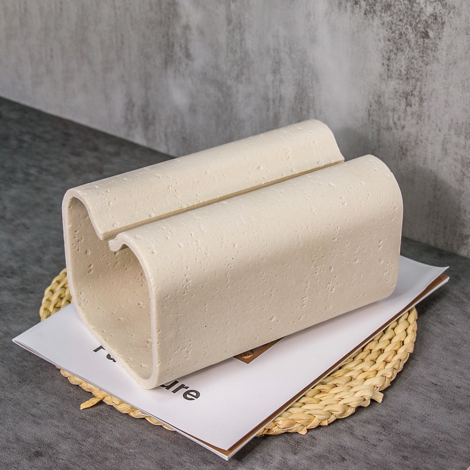 modern rectangular tissue box cover high quality resin with natural un ed texture marble look tissue holder for bathroom vanity bedroom dresser home office decor countertop organizer contemporary design premium   decorative organizer interior designers Product details 6