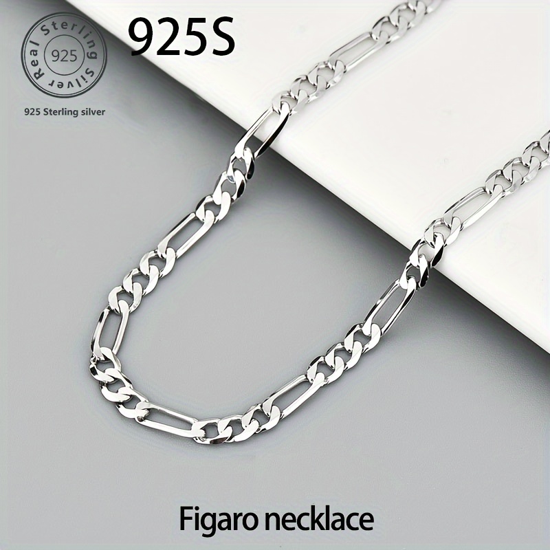 

A High Quality 925 Sterling Silver Necklace, , Nickel-free, Allergy-resistant Italian Mirror Polishing, Stylish And Simple Valentine's Day Graduation Season Anniversary Gift, With Gift Box