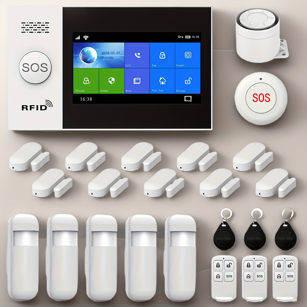   de alarma 4g para hogar y   con   de seguridad de aplicación para casa con  , sensor de movimiento, sensores de puerta y ventana y controles remotos