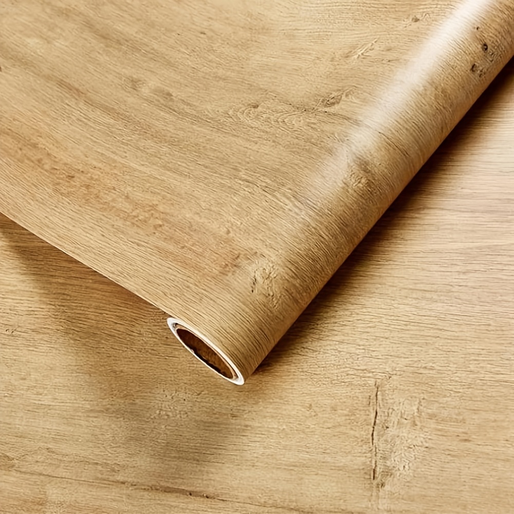 

Self-adhesive Wood Grain Vinyl Wallpaper - Waterproof, & Remove For Kitchen Countertops And Furniture Makeover, Masonry And