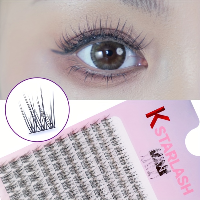 

120pcs Cluster Eyelash Extensions Set, 10-12mm Length C Diy Natural Look Fishtail Lashes, Easy Application For Beginners, 10 Rows Professional Grade Makeup Tools