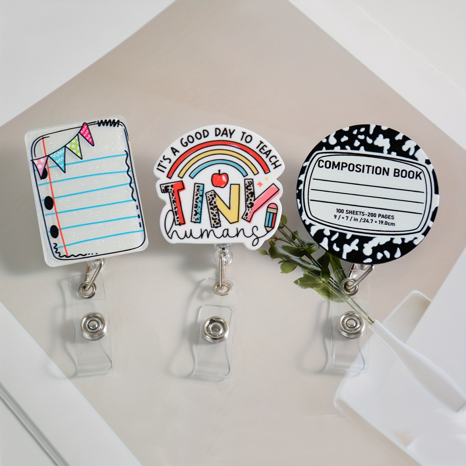 

Retractable Acrylic Teacher Badge Holder - Letter & Document Clip, Perfect Graduation Gift