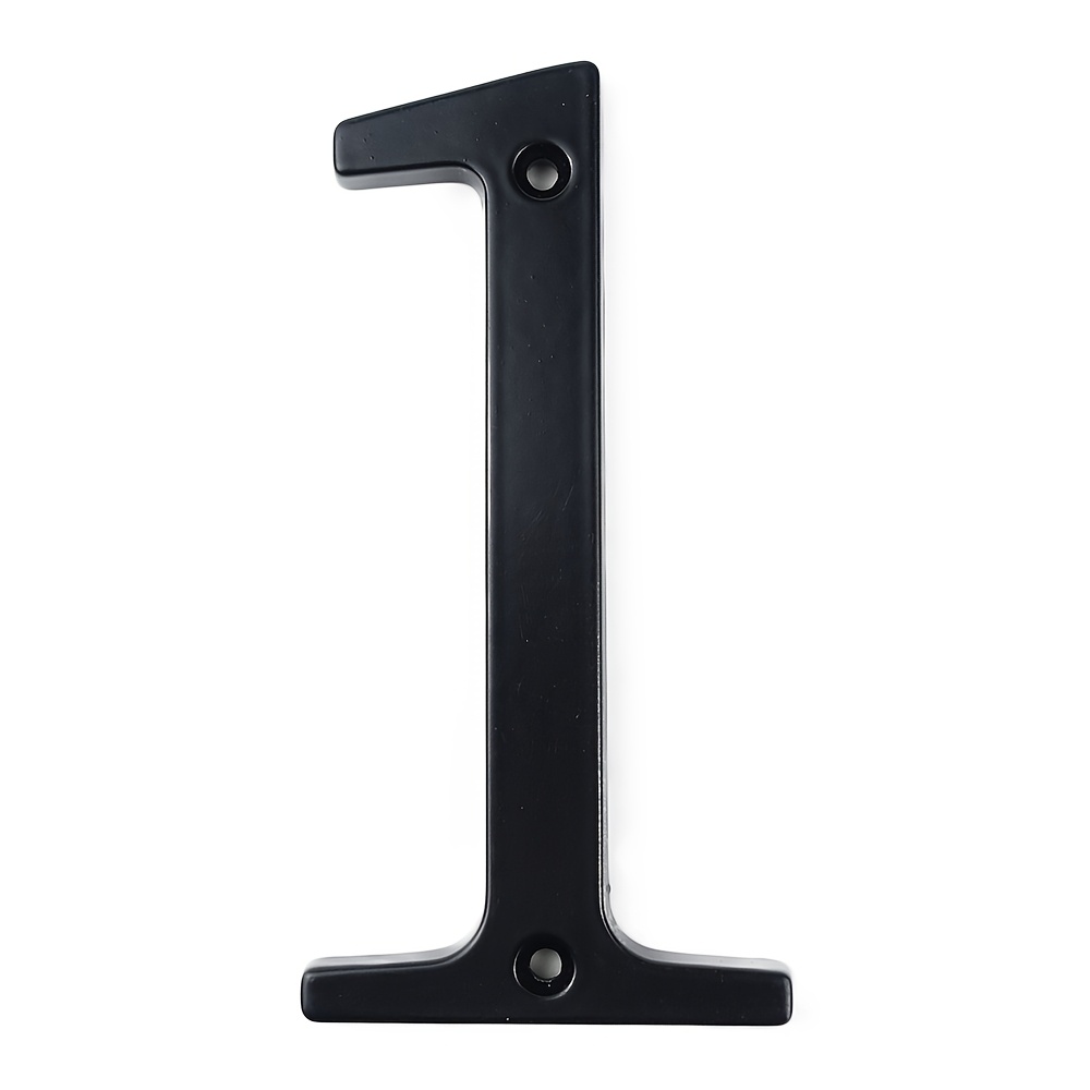 TEMU 1pc Black 4" 101mm Modern House Number, Alloy, Metal Address Plate, Outdoor Door Number #0-9