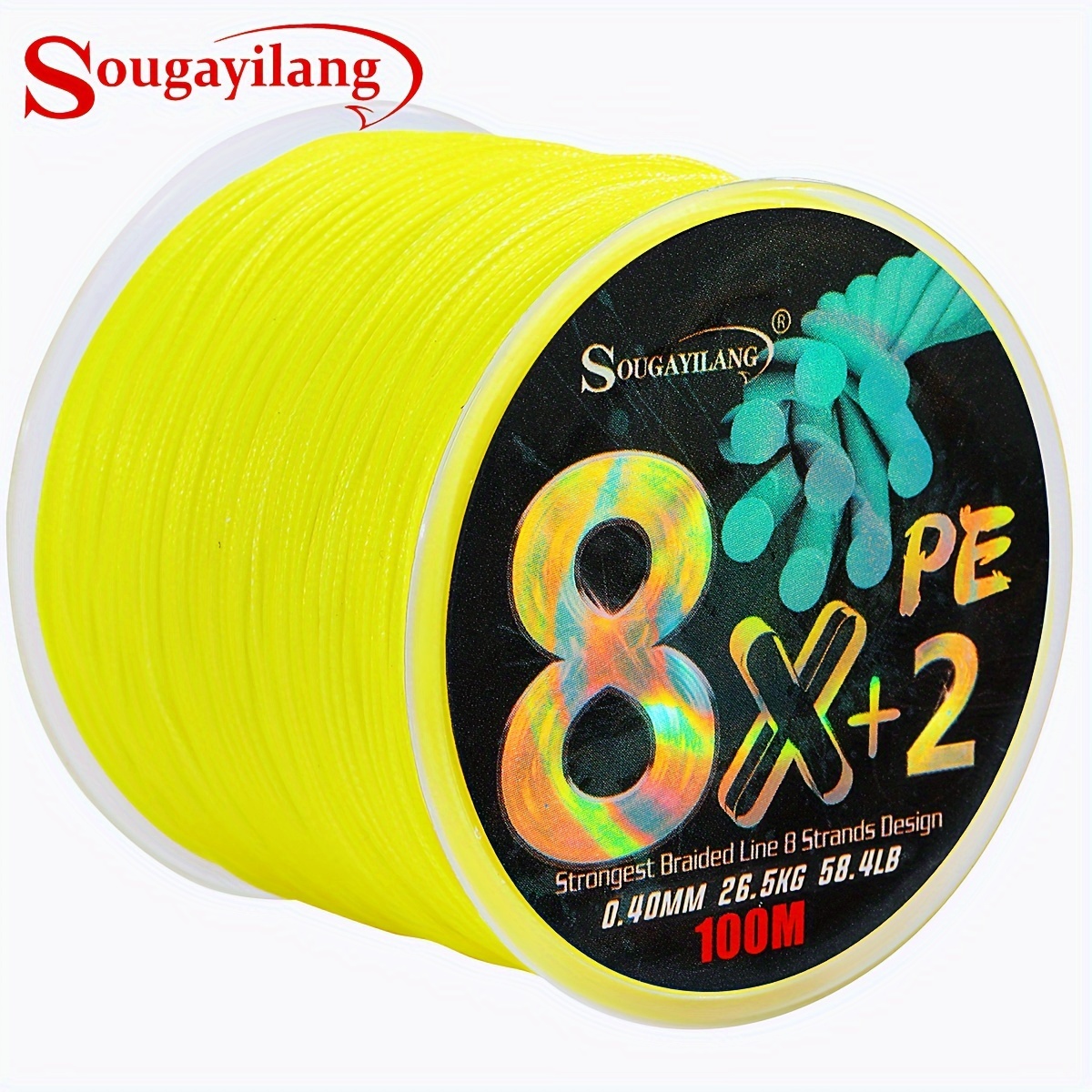 

Sougayilang 8 Strand Braided Fishing Line - 100m, Pe Material, 13.2-58.4lbs Strength, Suitable For Fishing