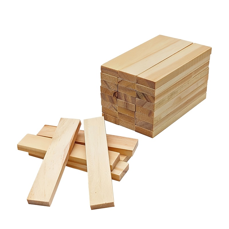 

30pcs Natural Wooden Blocks Set, Unfinished Craft Wood For Diy Projects, Construction & Decoration, Wooden Building Blocks, No Electricity Required, Featherless