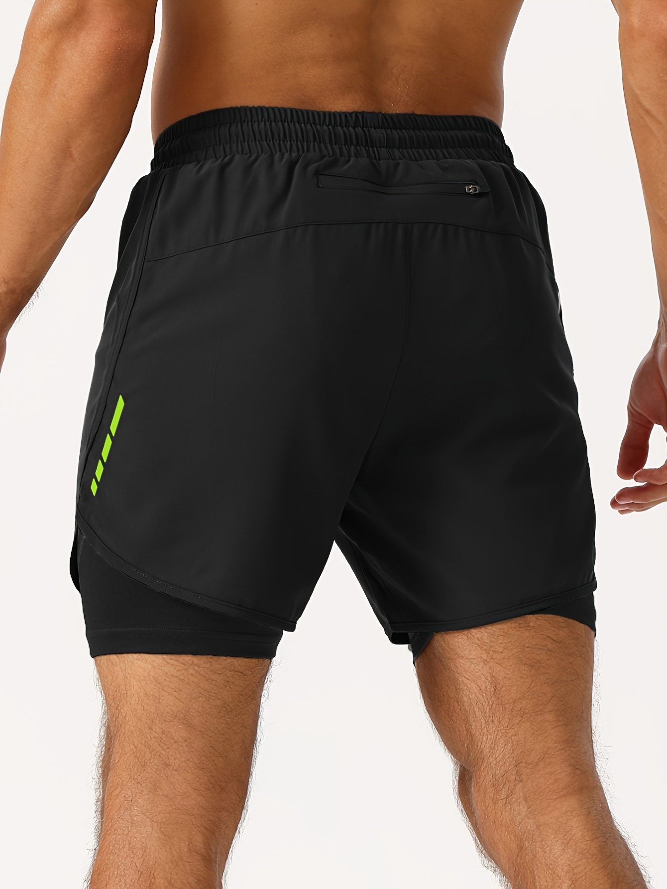 Men'S 2-In-1 Running And Fitness Shorts with a Zippered Back Pocket