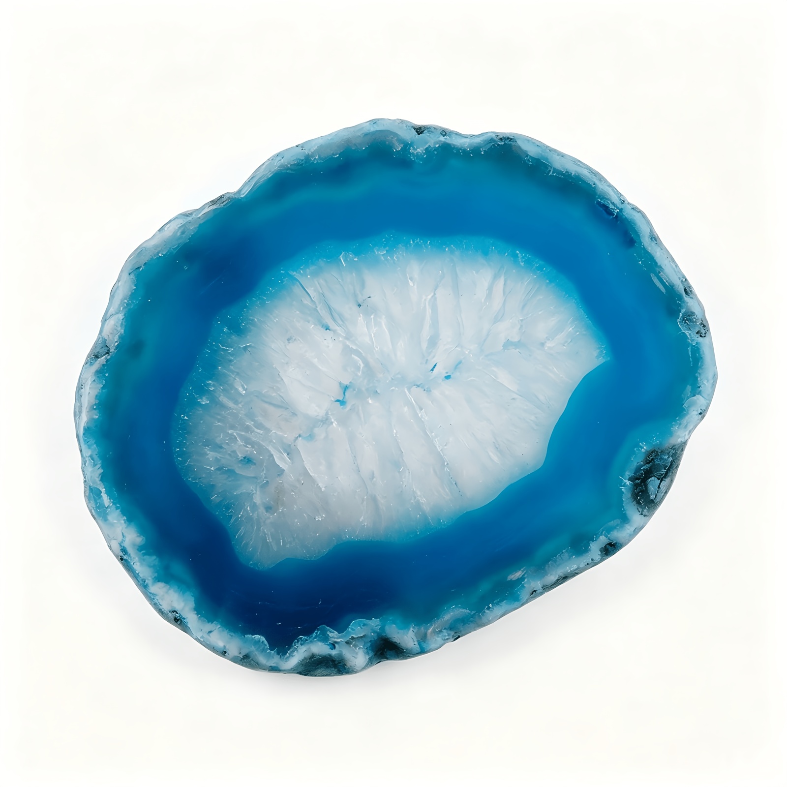 12pcs Natural Blue Banded Agate Geode Slices for DIY Craft & Coaster Making