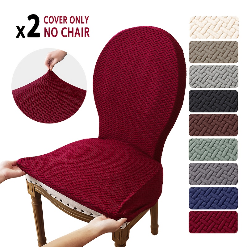 2 4pcs round back dining chair slipcovers stretch jacquard - Temu