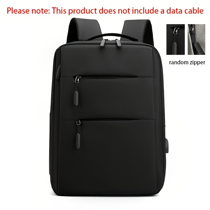 TEMU Women's Fashion Backpack, Minimalist Solid Color Commuter Rucksack With Dual Front Pockets, Fits Large-screen Laptops, Wear-resistant Backpack