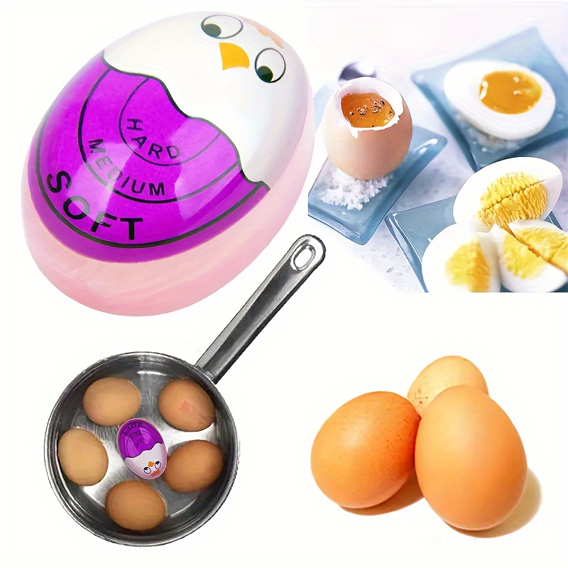 

1pc Purple Egg Timer, Water Boiled Egg Holder, Safe And Fun Boiled Egg Timer, Easy To Read Kitchen Accessories, Kitchen Gadget Baking Tool For Restaurants Bakeries Eid Al-adha Mubarak