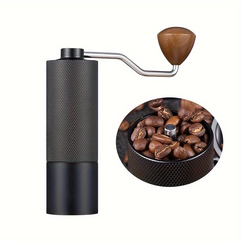 

1pc, Black Color Manual Coffee Grinder, Hand Coffee Grinder With Internal Digital Adjustable Settings, Stainless Steel Conical Bur, Bean Grinder, For Coffee Kitchenware