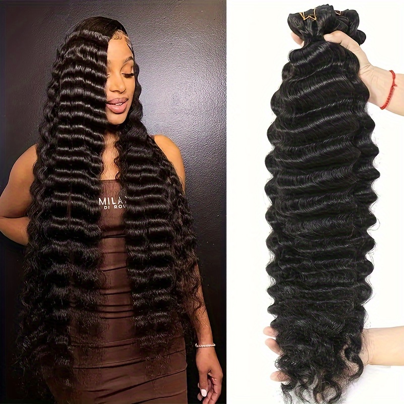 One Cut Virgin Hair Bundles Deep Wave Brazilian 100% Human - Temu