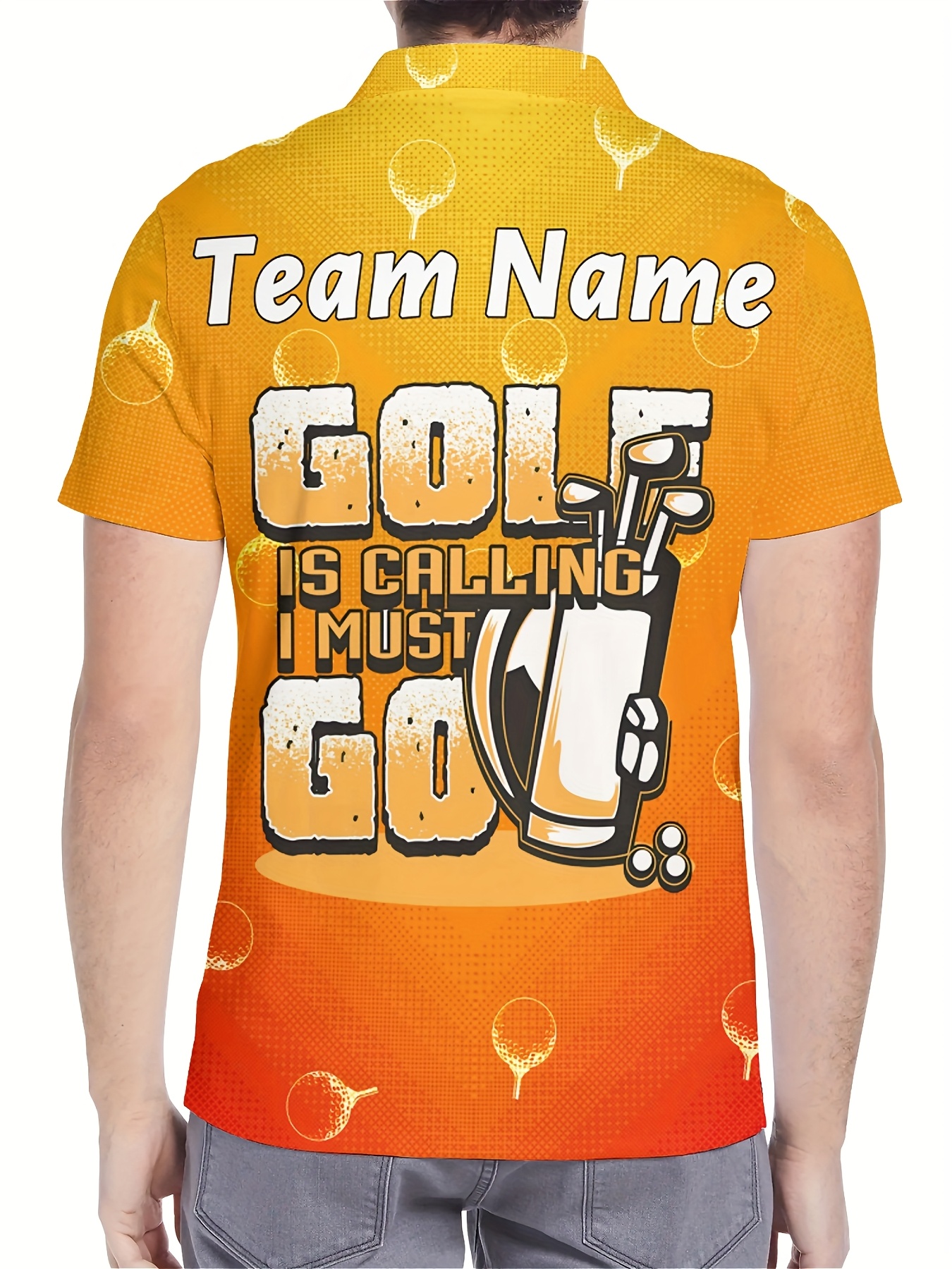 custom golf shirts personalized name team name printing Temu - Main Image