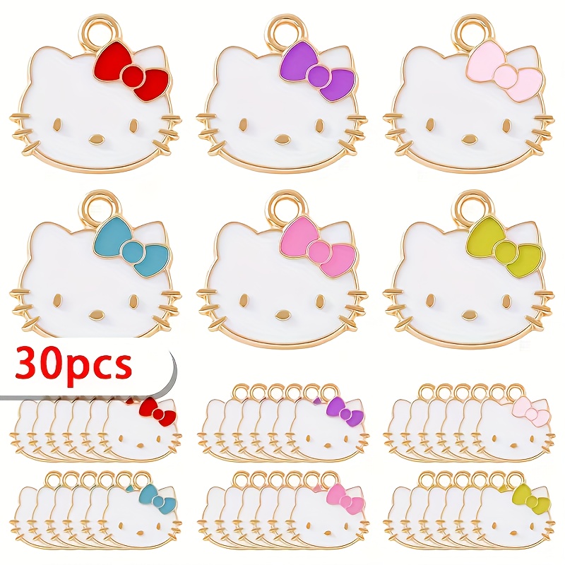 E-shop 30 Sanrio Hello Kitty Emaille Schmuck Serie - Armbänder, Halsketten, Ohrringe, Anhänger, Handarbeiten, Niedliche Katzen Zubehör